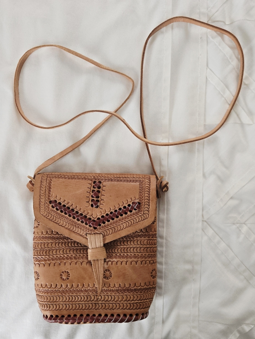 Leather Moroccan Style Crossbody Bag